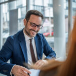 Commercial property buyer meeting with conveyancing lawyer in NSW