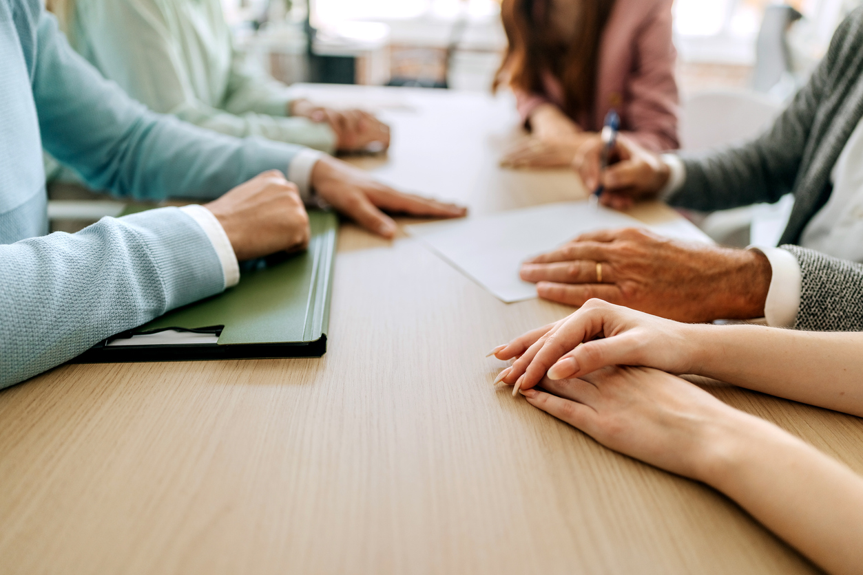Family discussing estate administration after death without a Will in NSW